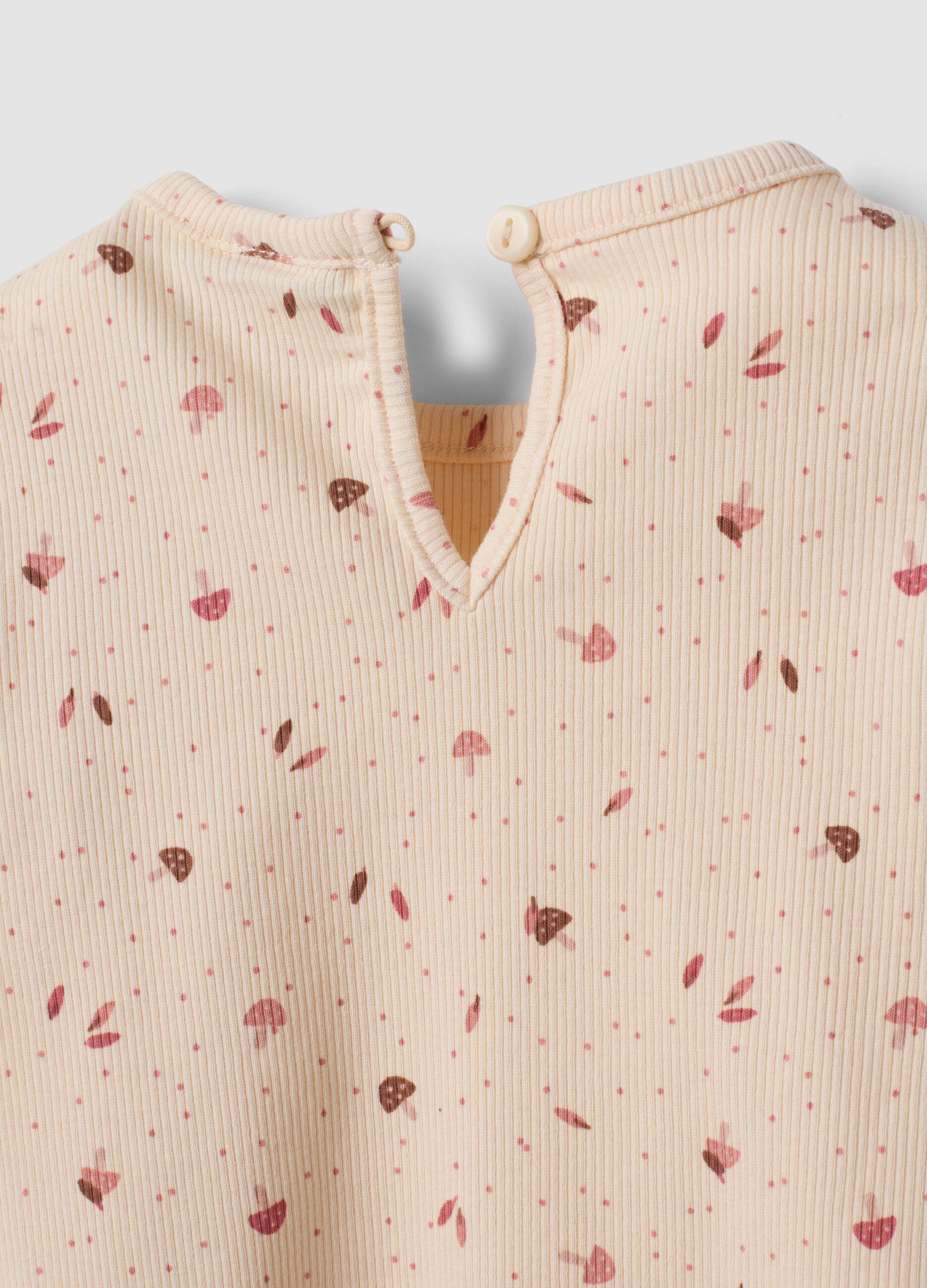 Orange organic stretch cotton top with pattern