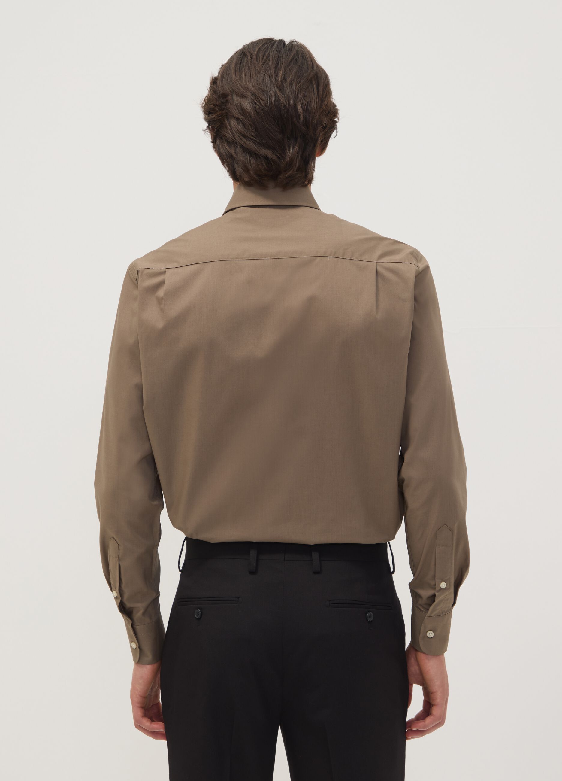 Camicia marrone regular fit con collo button-down easy iron