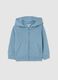 Blue children's sweatshirt in pure cotton, regular fit with hood and zip_0