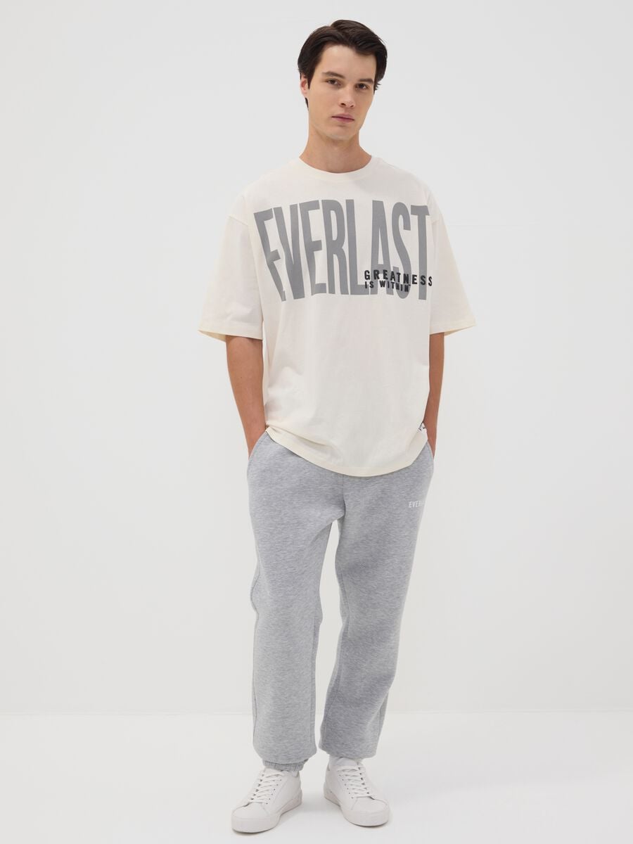 White oversized pure cotton T-shirt with front logo_1