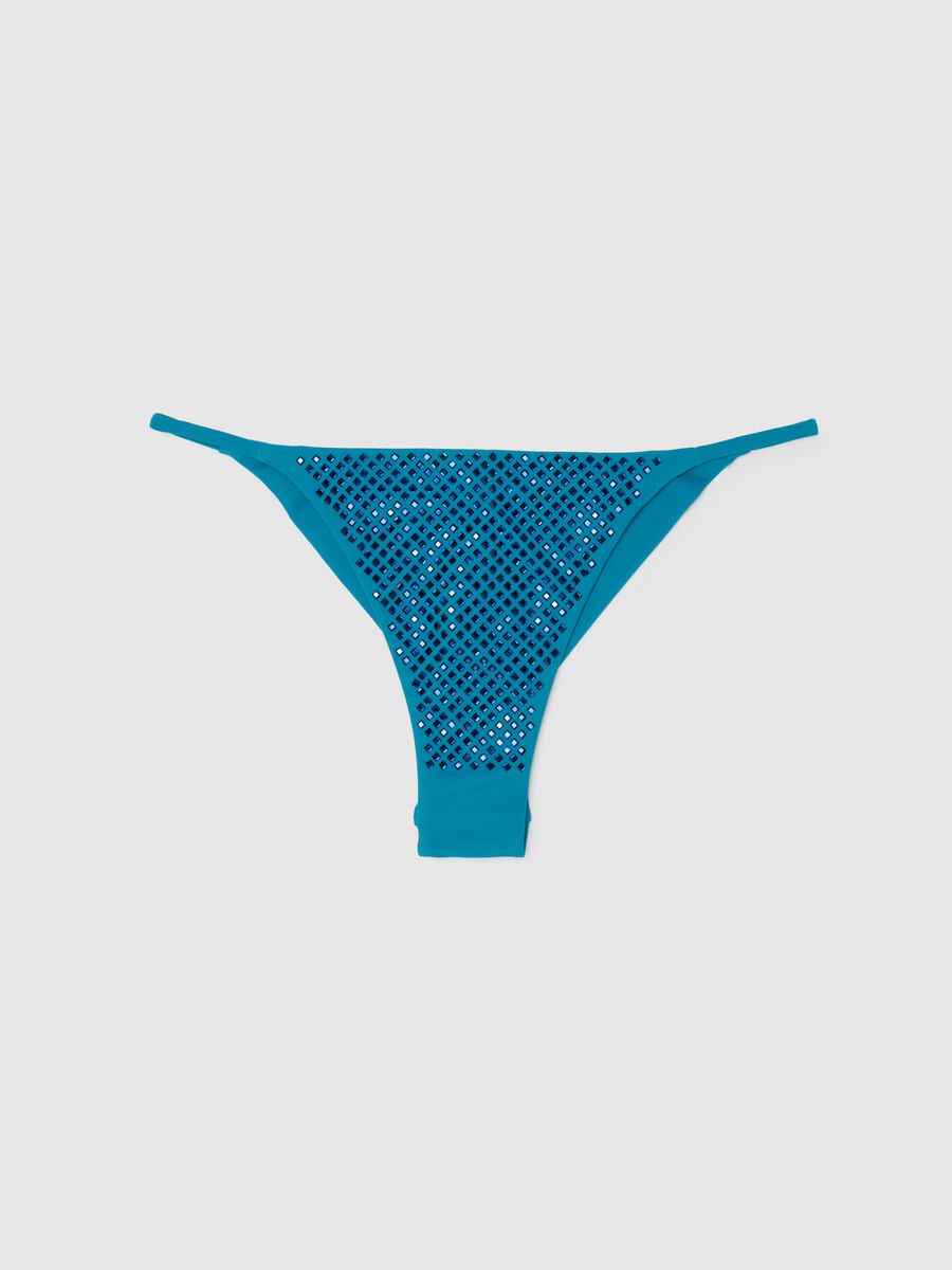 Women's light blue stretch fabric bikini_0