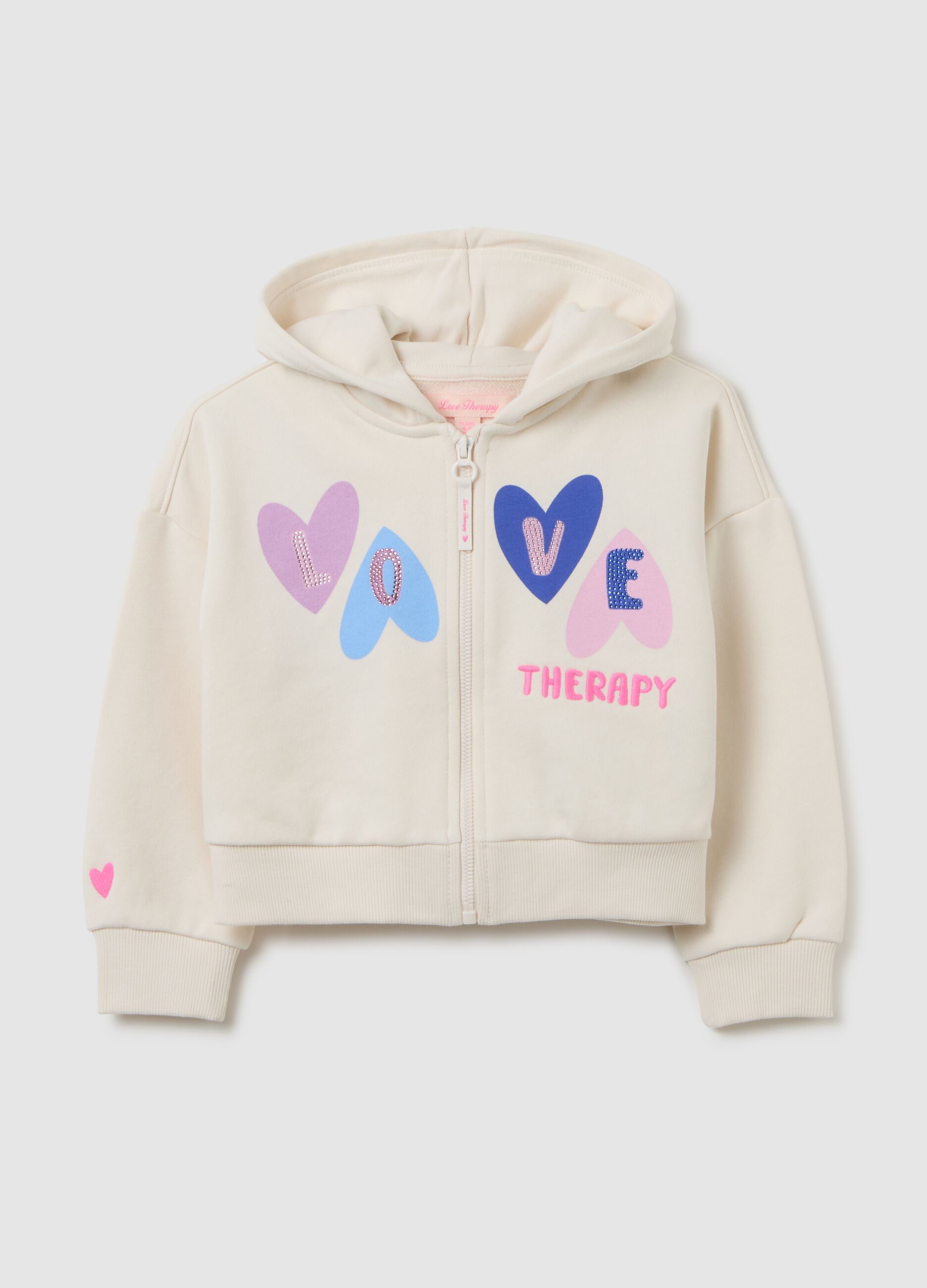 Girls beige cotton blend sweatshirt regular fit