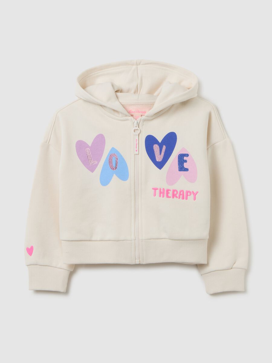 Girls beige cotton blend sweatshirt regular fit_0