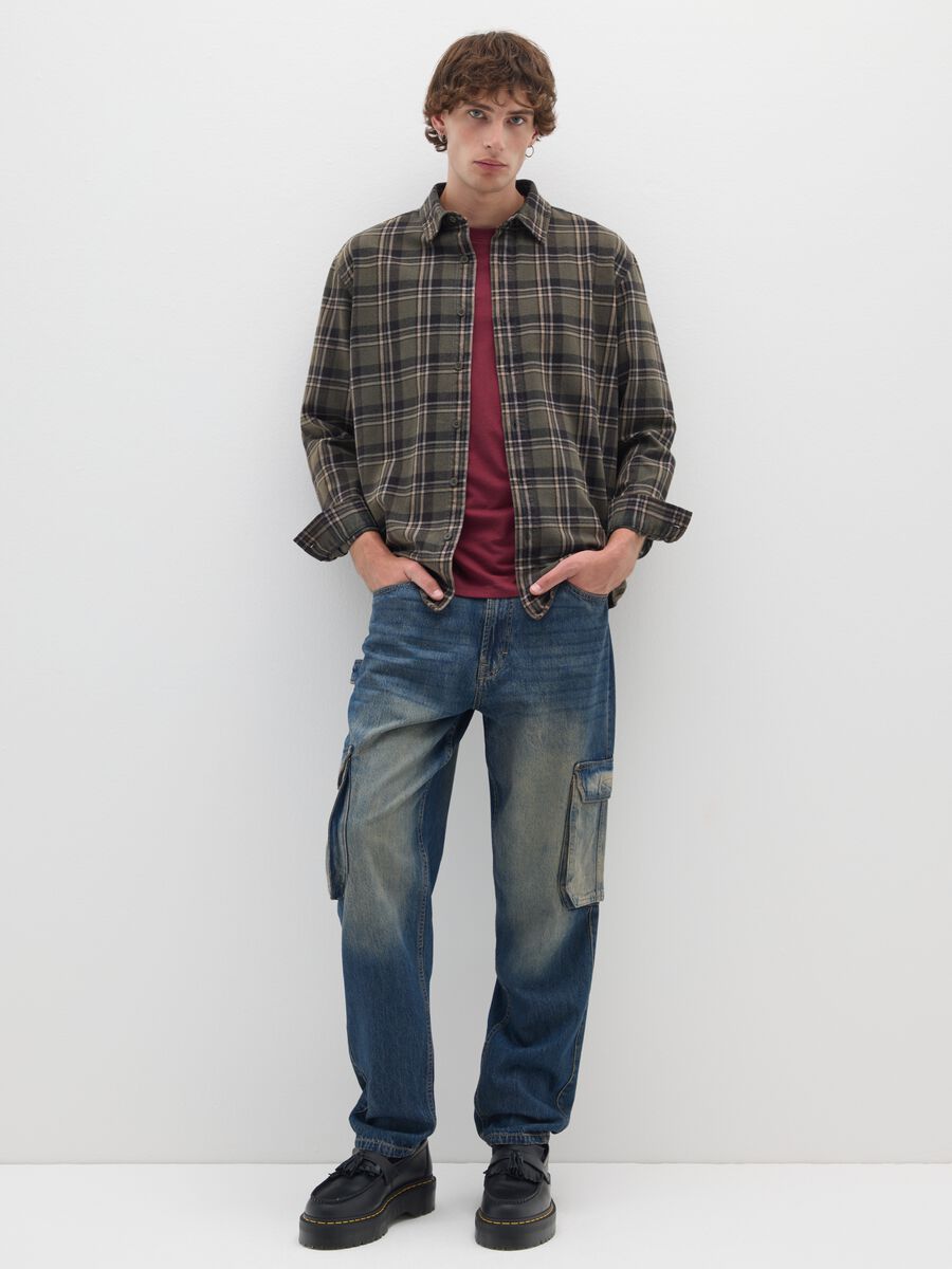 Oversized check pure cotton shirt_1