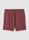 Red cotton-blend regular-fit shorts with drawstring_4