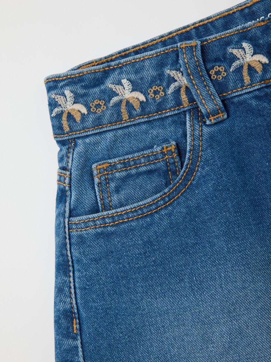 Children's pure cotton denim shorts with regular fit_3