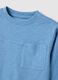 Boys&rsquo; light blue pure cotton T-shirt with chest pocket, oversized fit_3