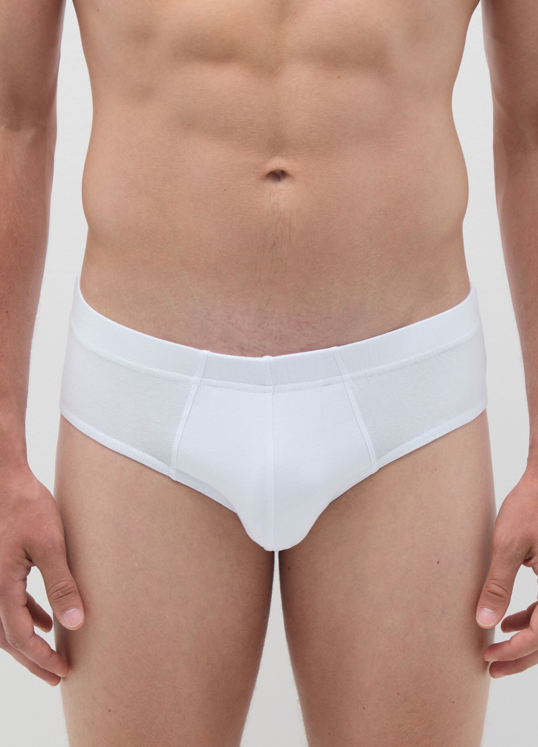 White Stretch Cotton Briefs Regular Fit