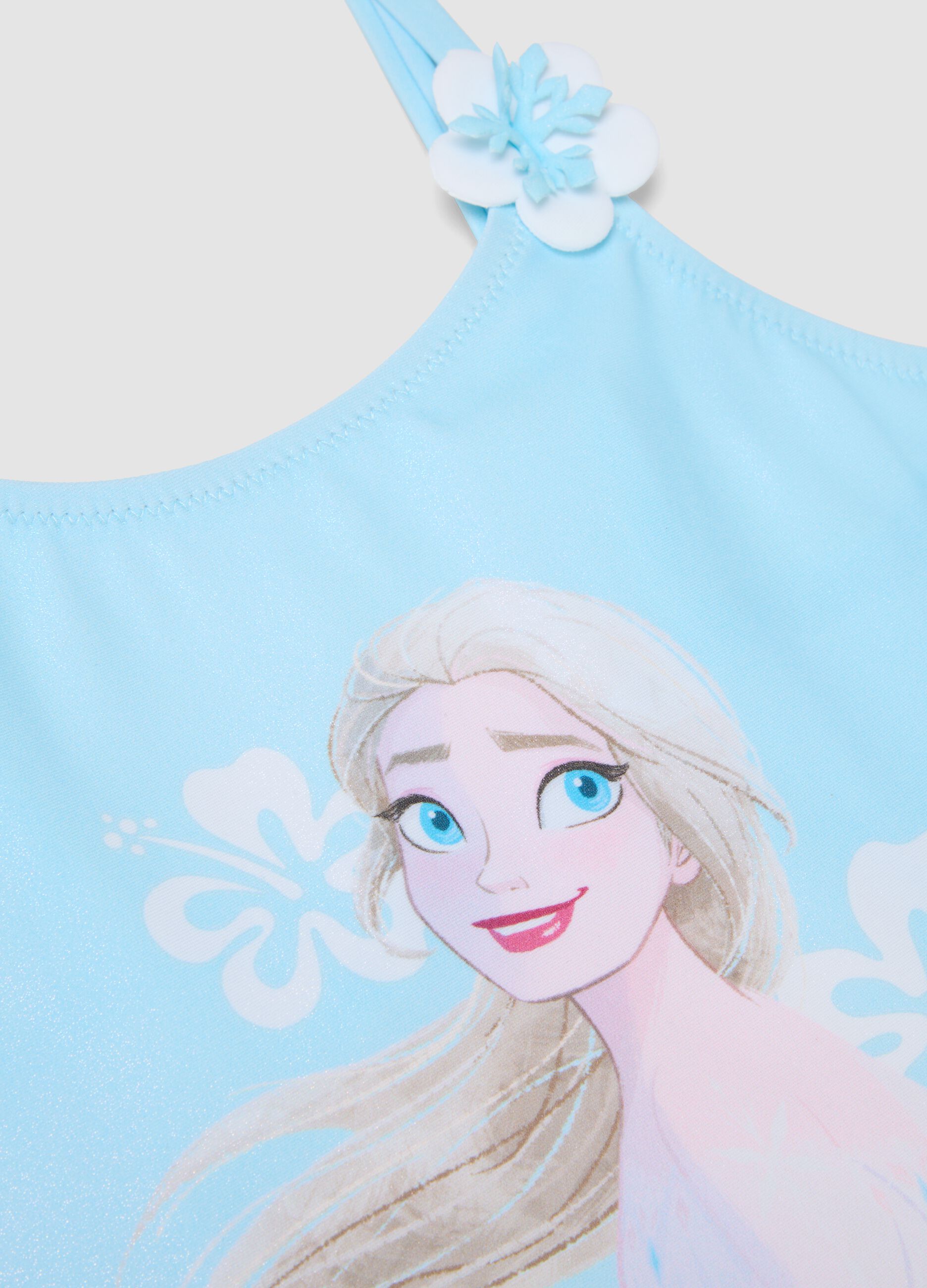 Blue one-piece swimsuit in stretch fabric