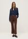 Brown stretch regular fit trousers_0