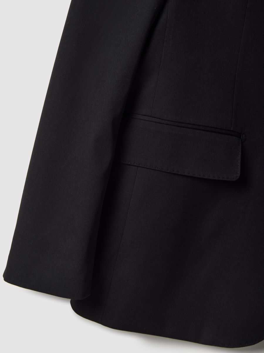 Single-breasted black regular fit blazer_1