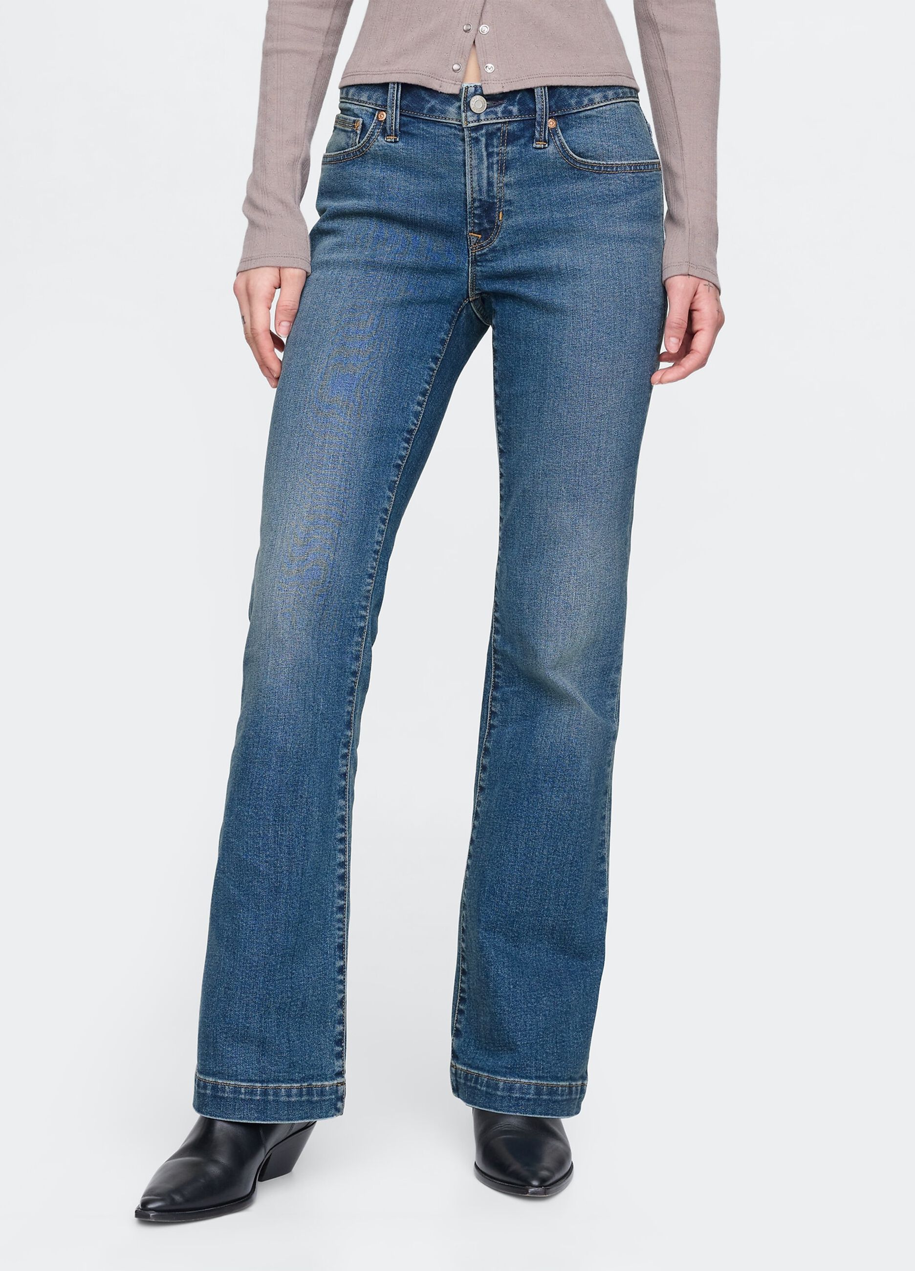 Wide-leg cotton blend jeans Gap