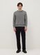 Grey crew neck pure cotton jumper in regular fit_1