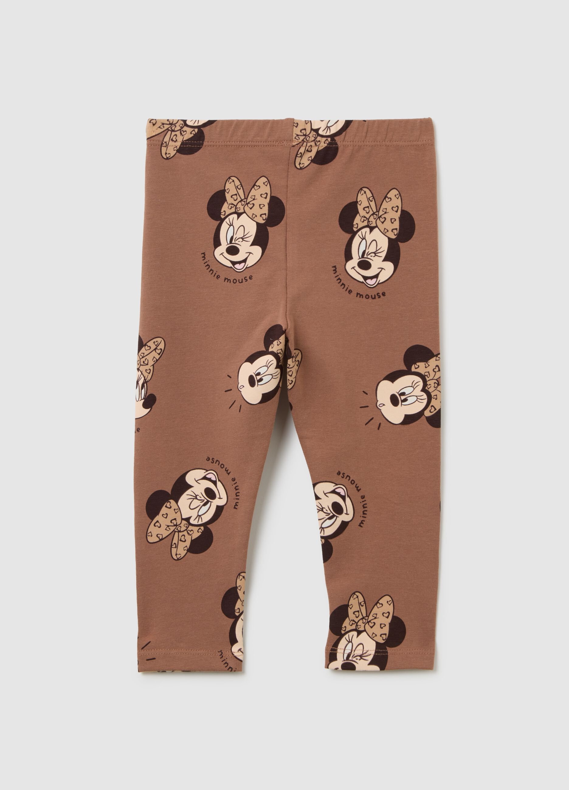 Girls' Brown Slim Fit Stretch Cotton Leggings