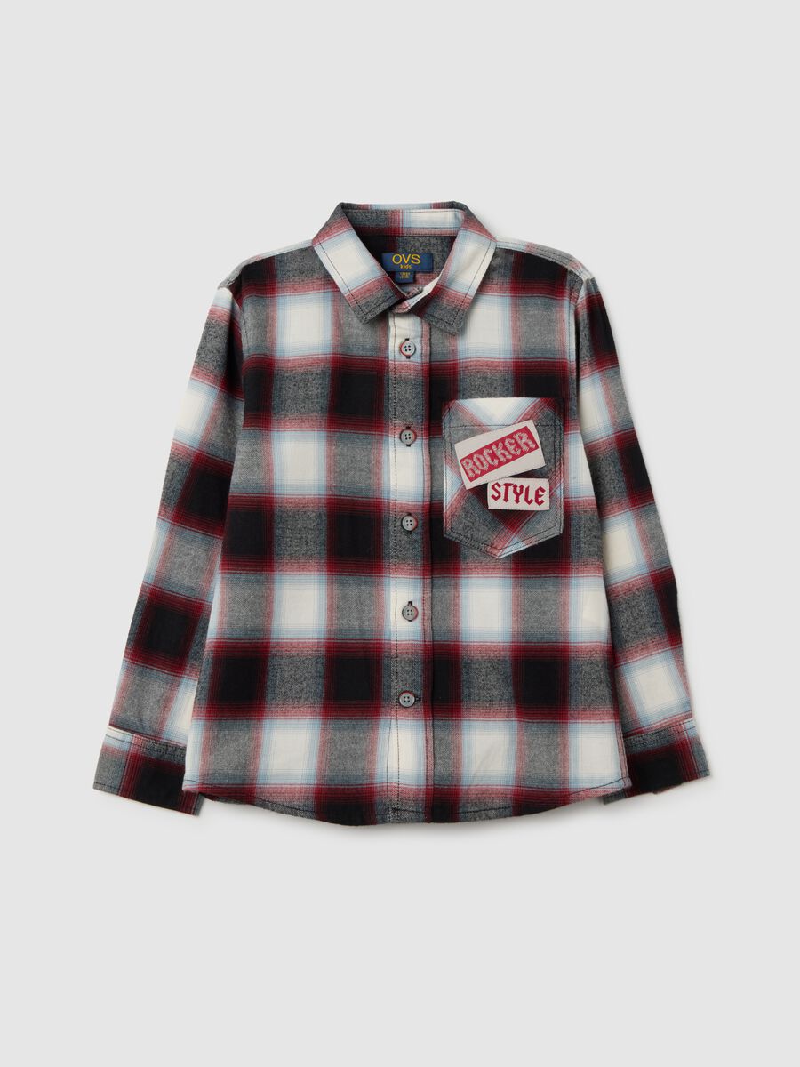 Camicia da bambino in puro cotone a quadri regular fit_1