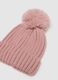 Pink girl's hat with pom pom_2