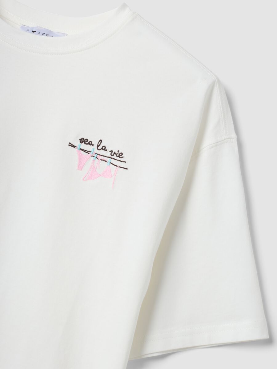 White pure cotton short-sleeve T-shirt_5