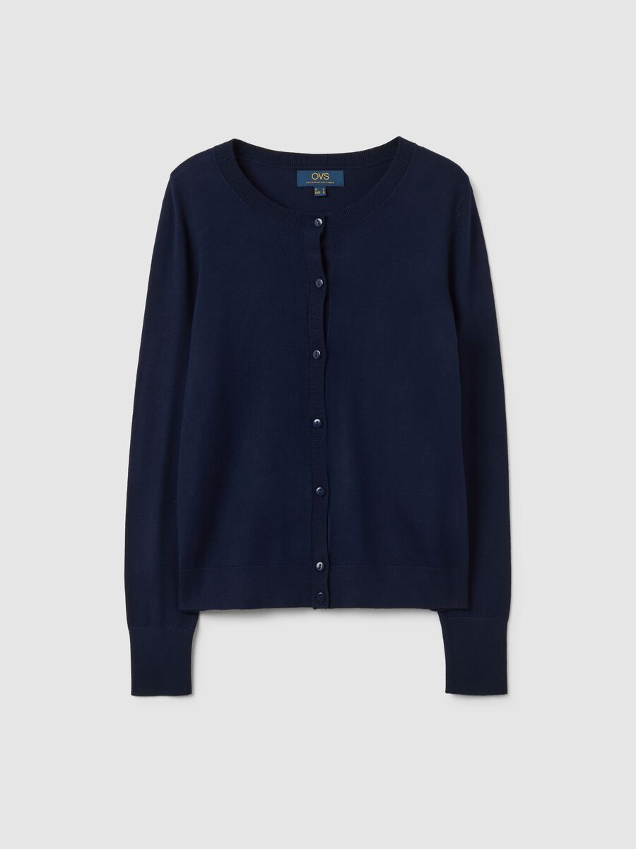 Cardigan in misto viscosa blu regular fit_4