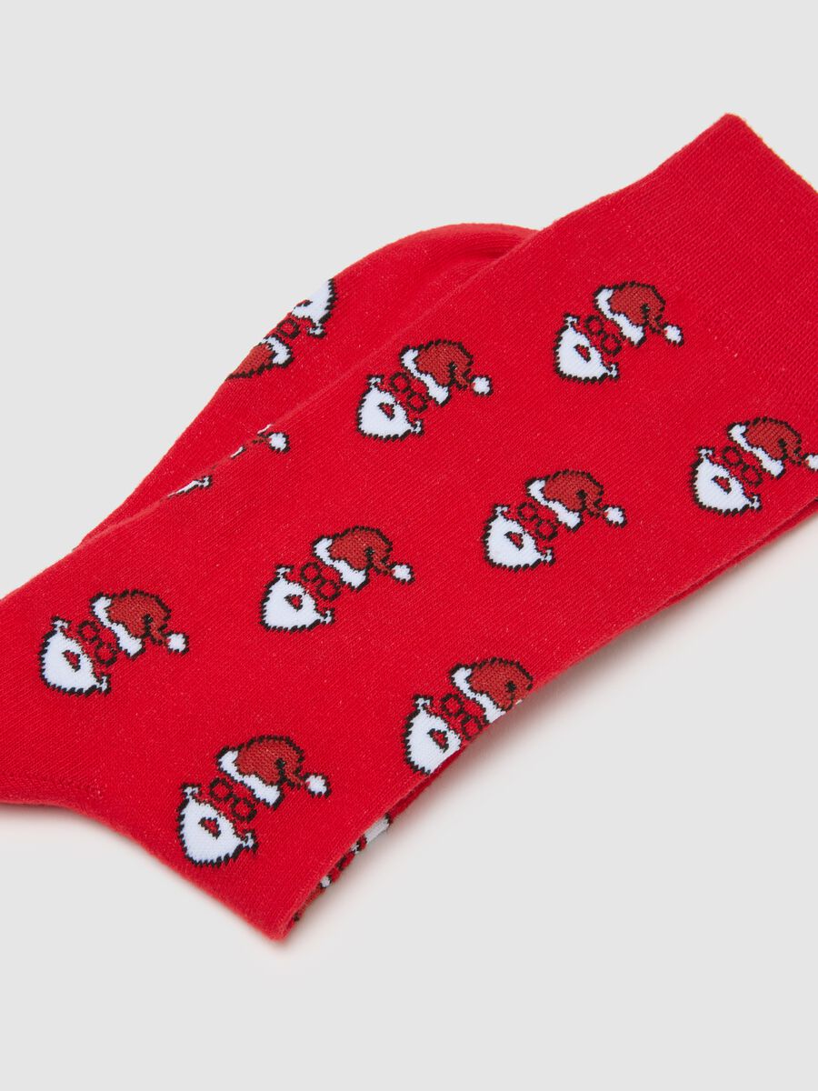 Red Cotton Blend Christmas Socks_2