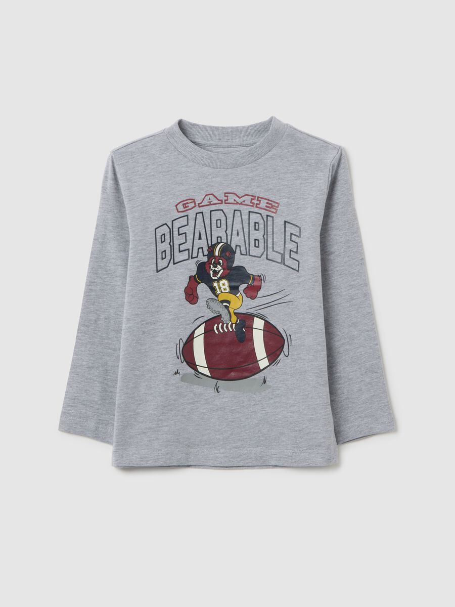 Maglia da bambino in misto cotone grigia regular fit_0