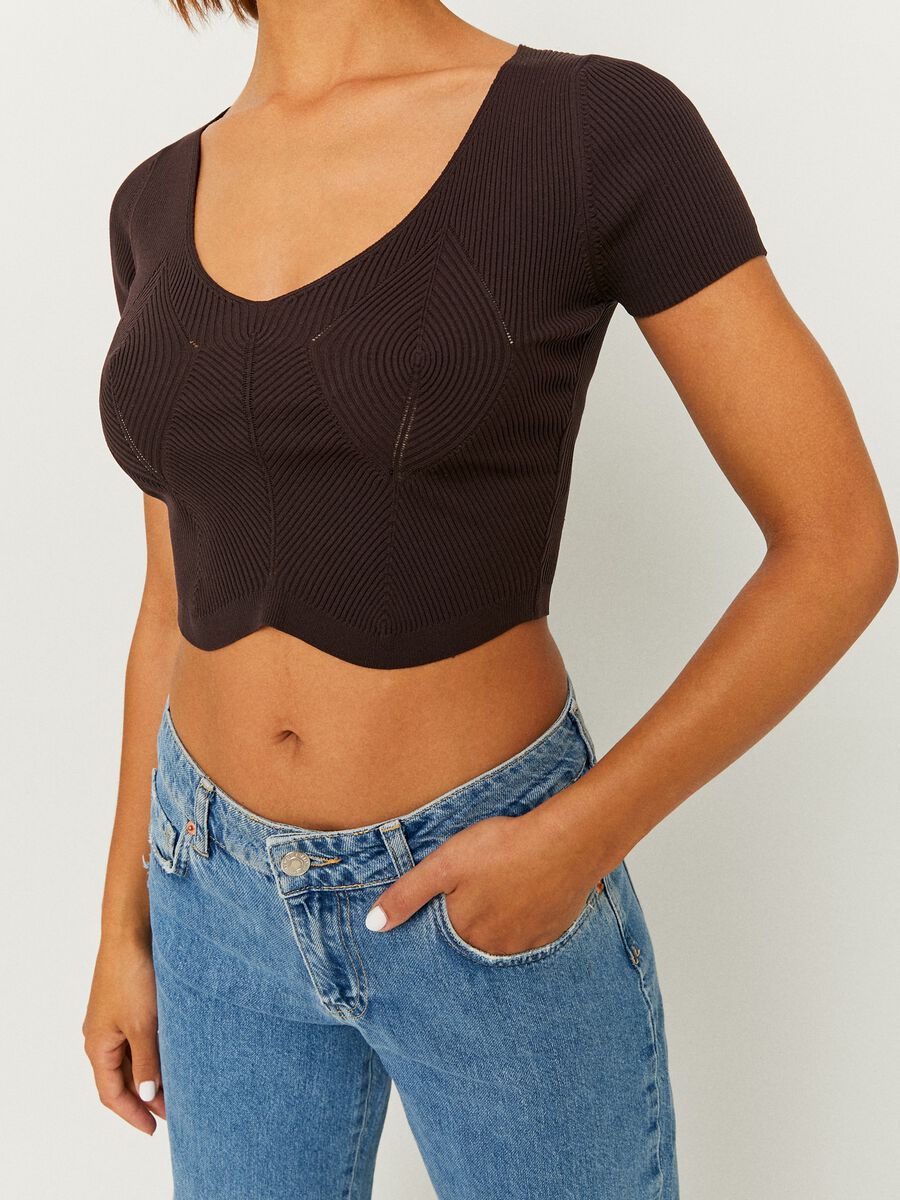 Crop top with ribbing_1