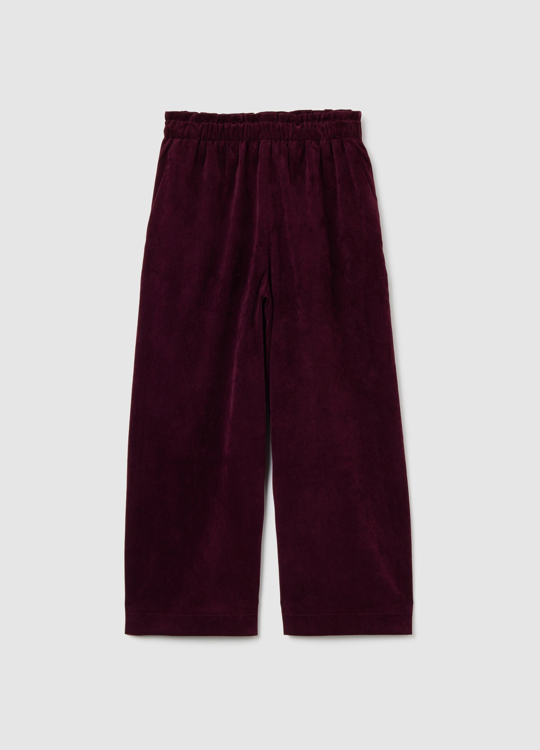 Purple corduroy regular fit trousers