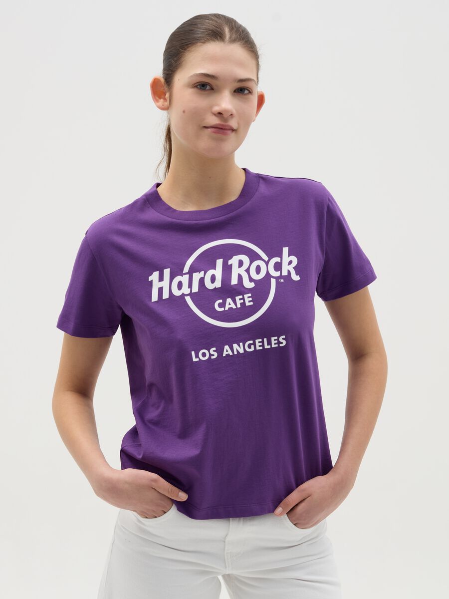 Purple T-shirt with Hard Rock Café Los Angeles print_1