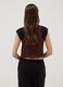 Gilet marrone in misto viscosa e lino regular fit_3