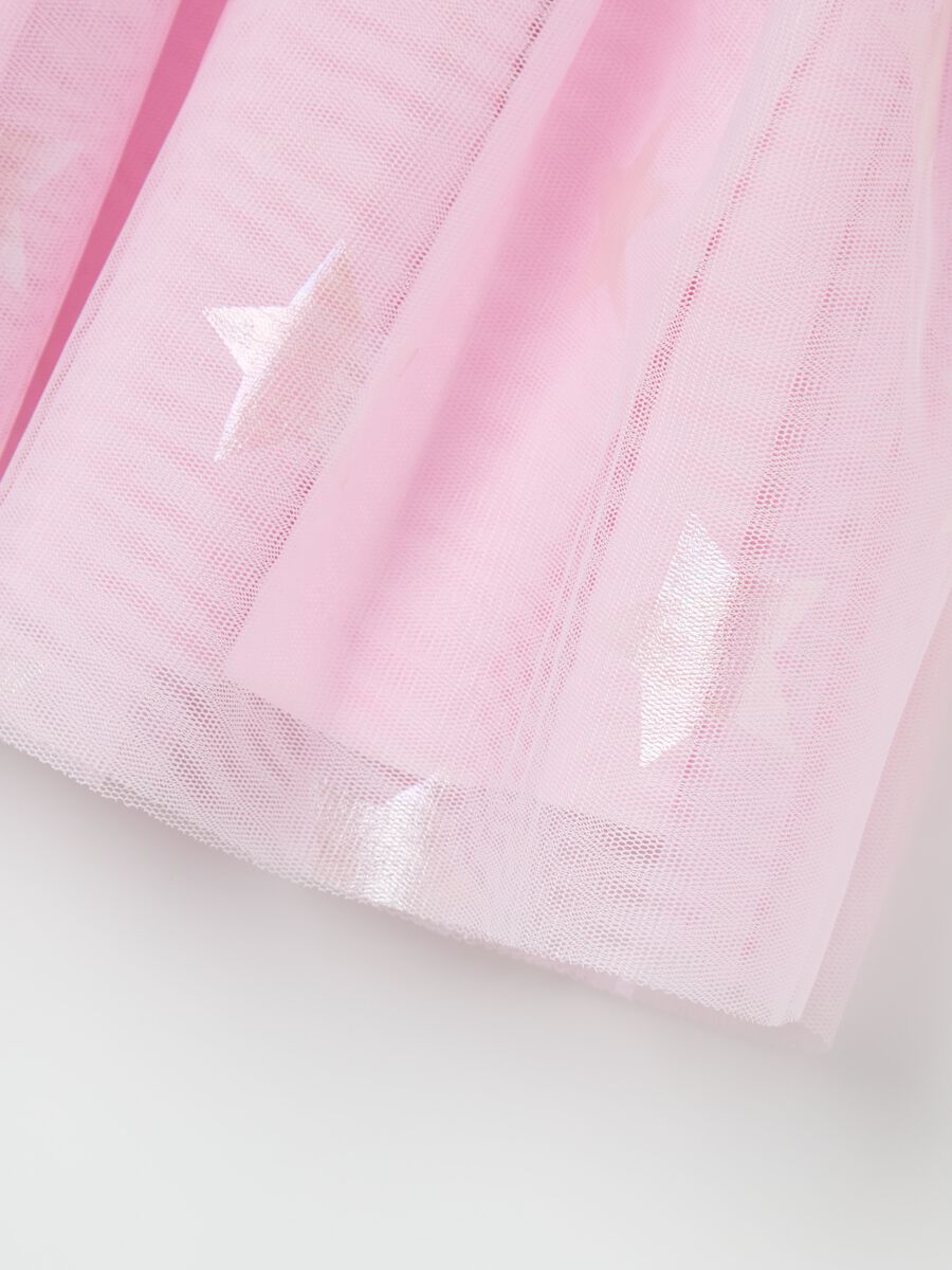 Dress with tulle skirt and Minnie Mouse print_3