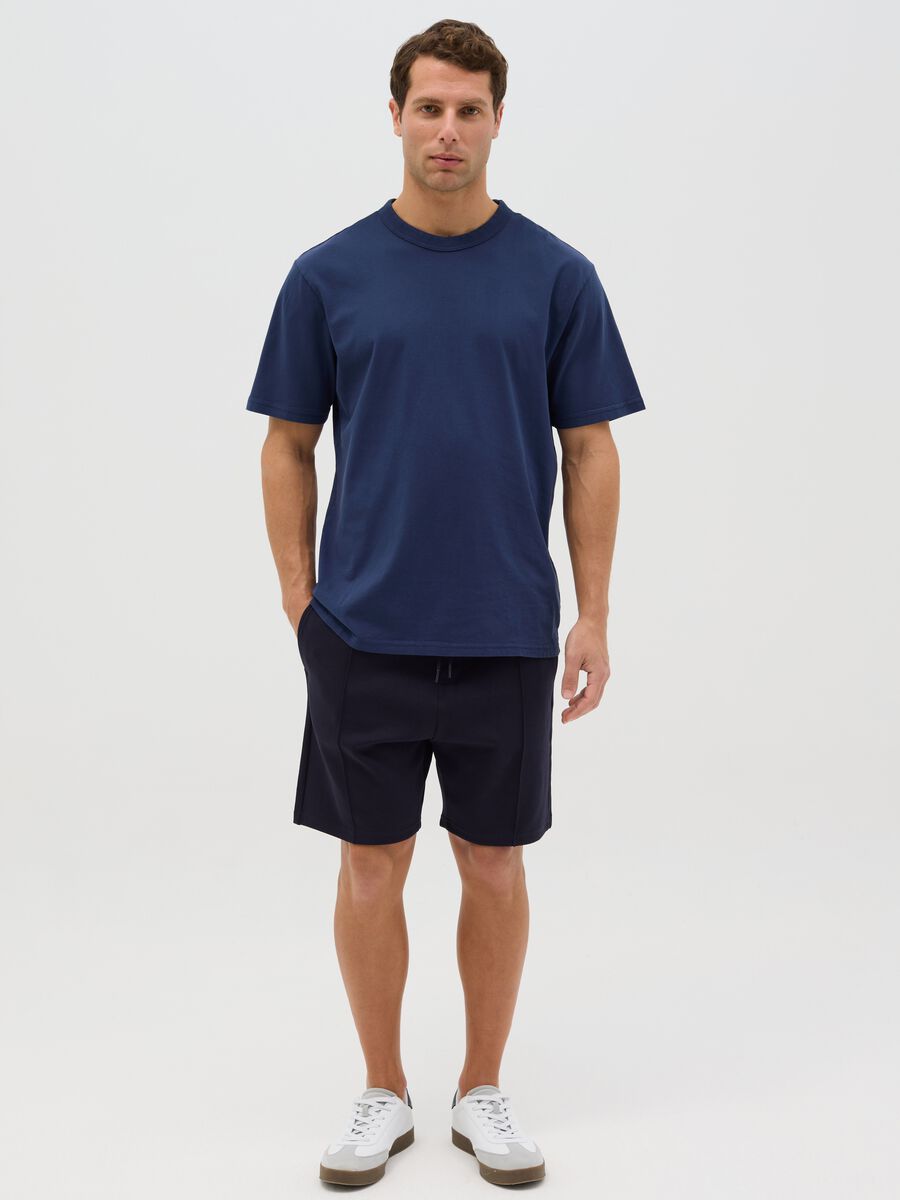 Blue Cotton Short-Sleeve T-shirt_1