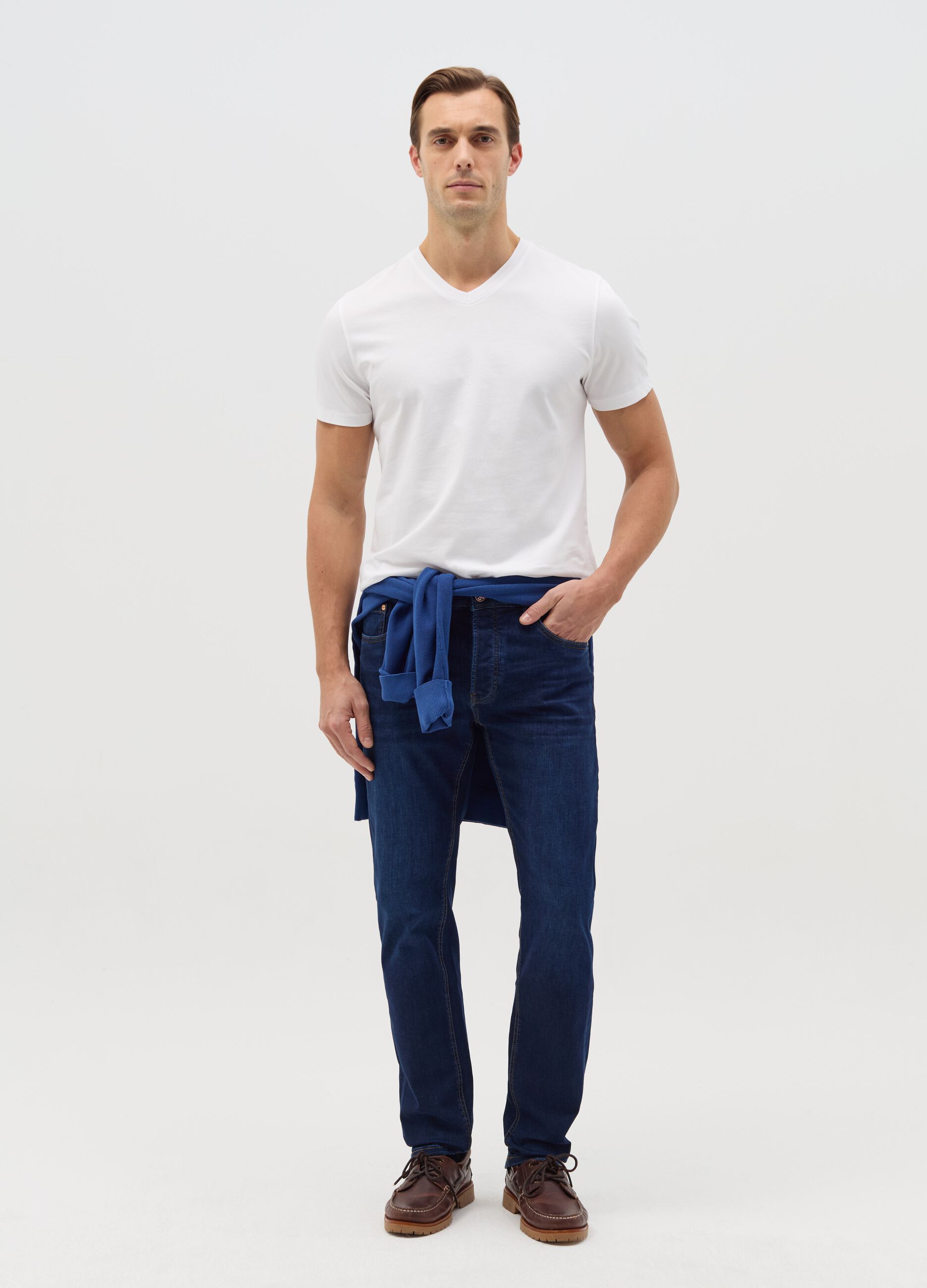 Stretch slim-fit rinsed jeans