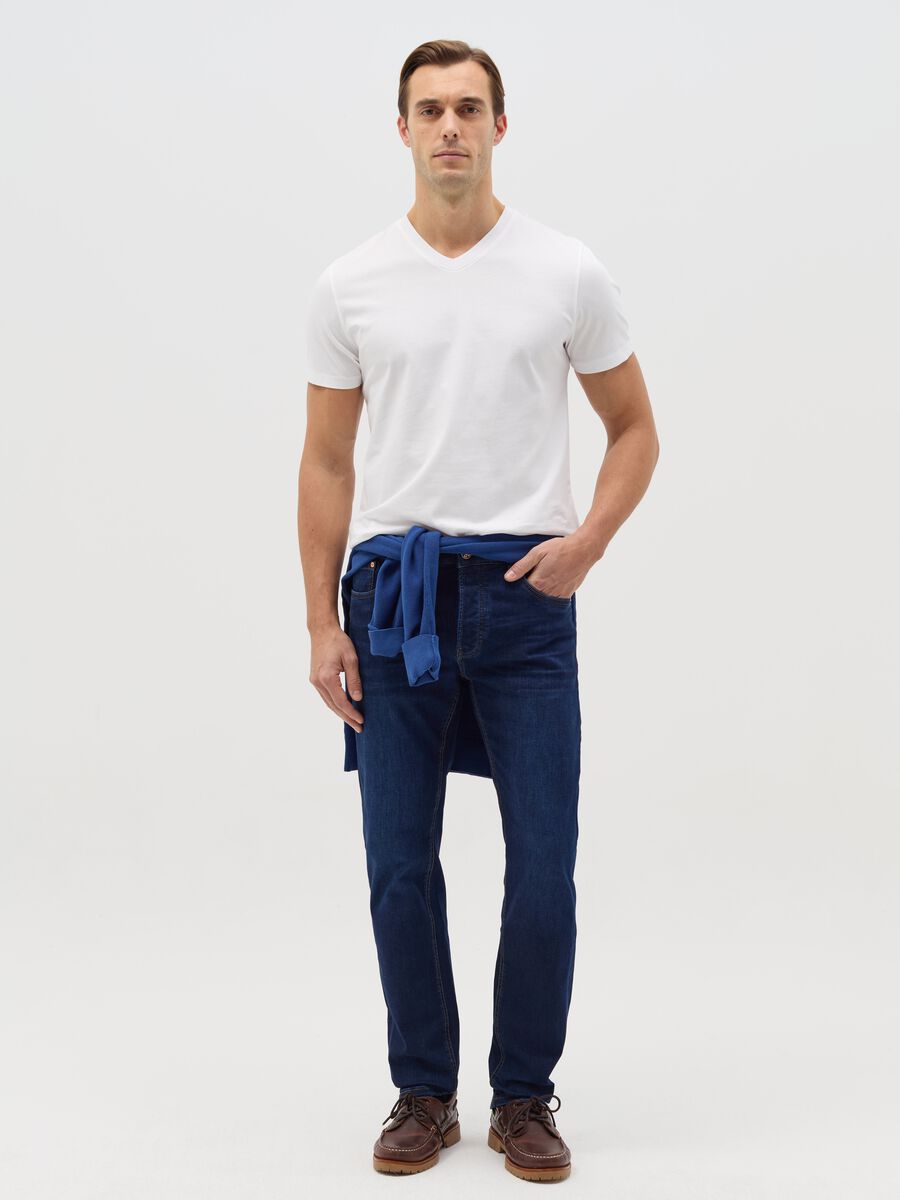 Stretch slim-fit rinsed jeans_0