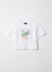 Girls&rsquo; white stretch cotton T-shirt with butterfly print_3