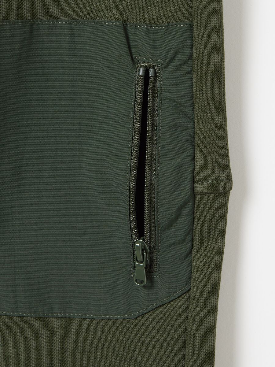 Fleece joggers with drawstring and pocket with zip_2