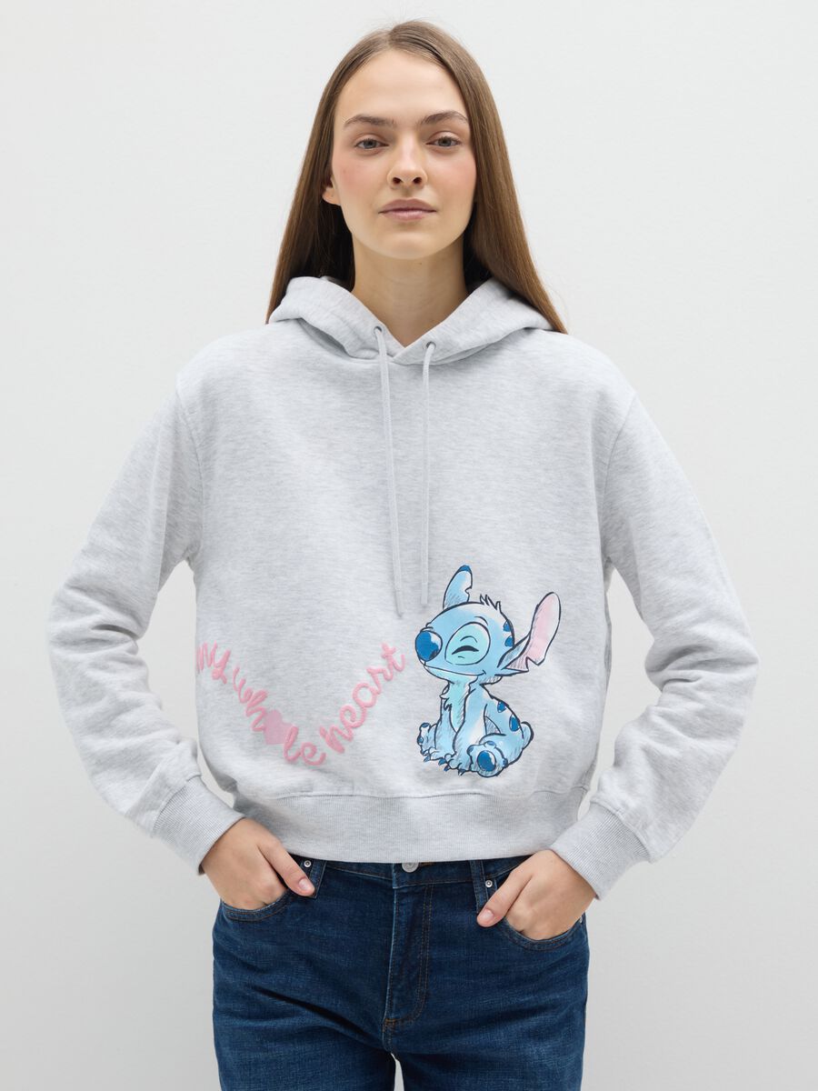 Felpa in misto cotone grigia regular fit_0