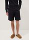 Blue pure cotton baggy-fit shorts with elasticated waistband_1
