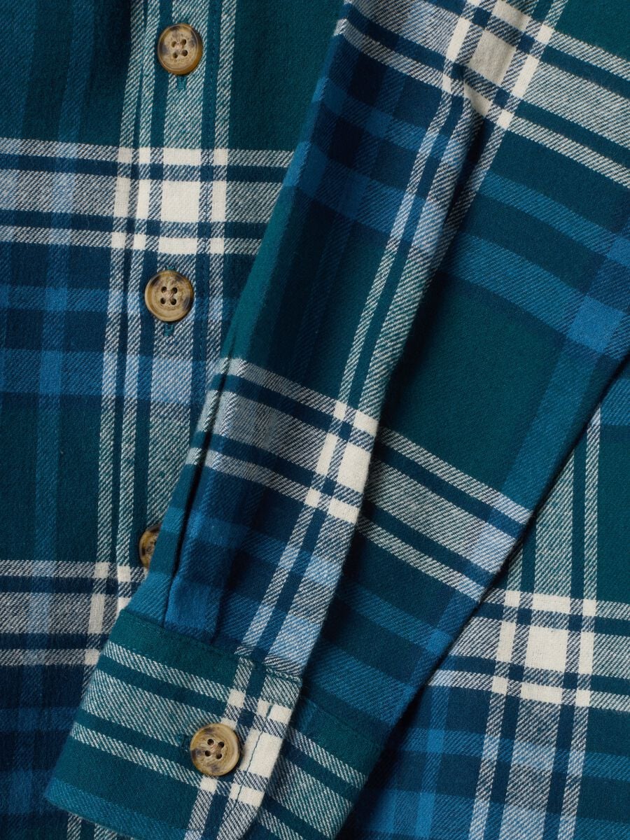 Blue checked pure cotton shirt_1