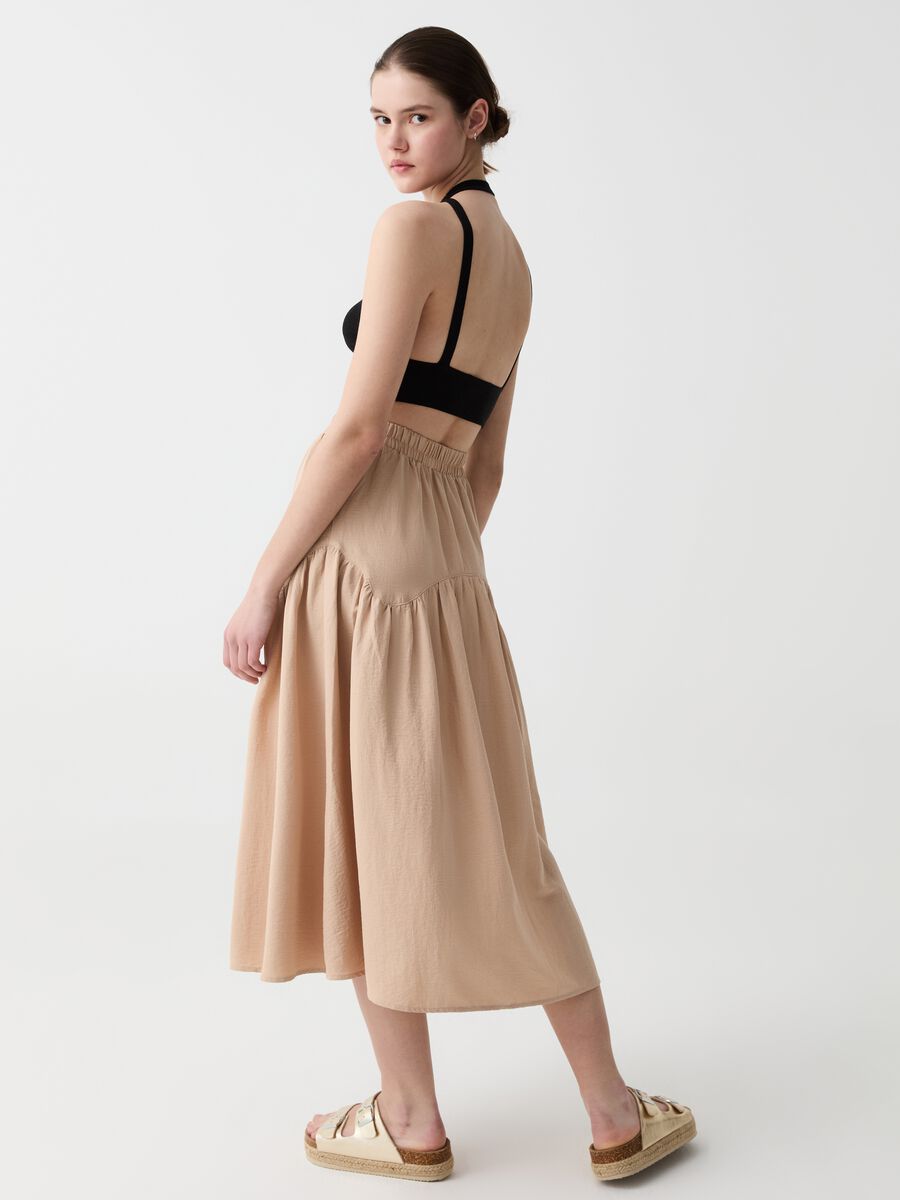 Midi skirt with flounce_1