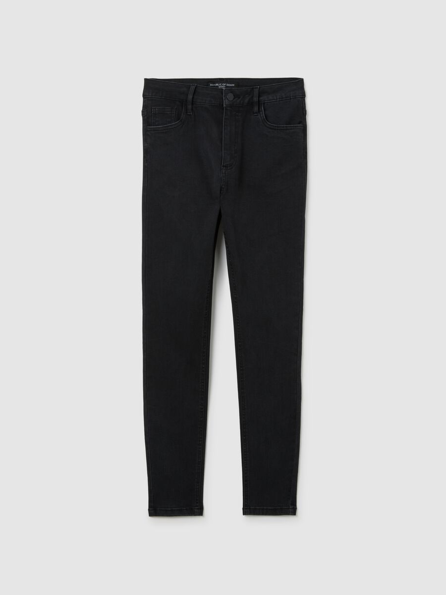 Women's skinny jeans in stretch black denim_4