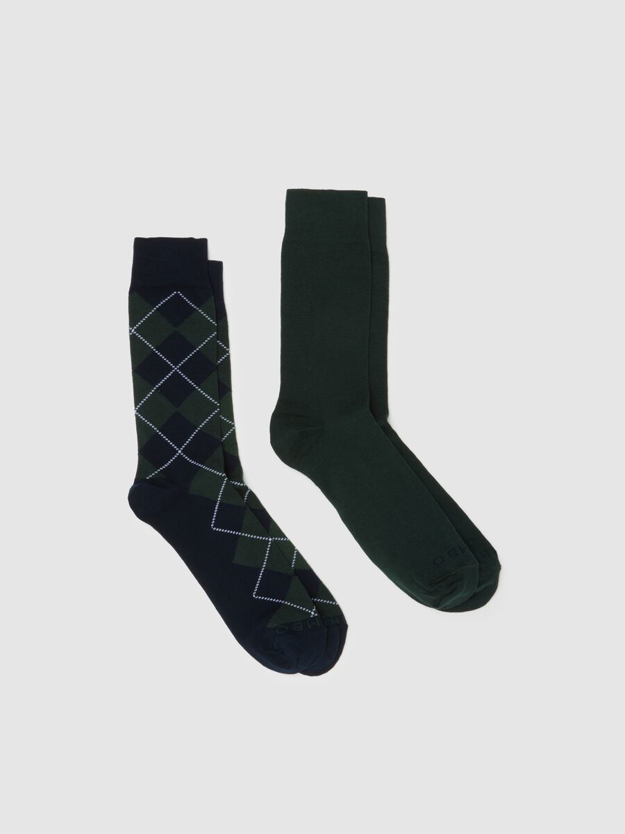 Multicolour Argyle Blue Sock Duo_0