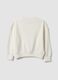 White pure cotton sweatshirt with star print, regular fit, for girls_1