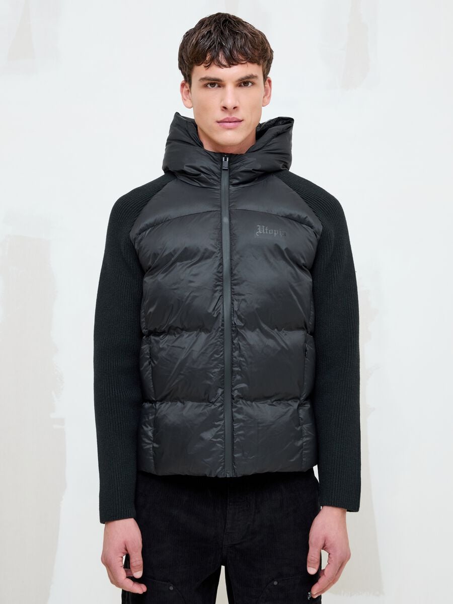 Padded Knit Jacket Black_3