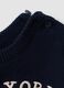 Blue pure cotton crew-neck jumper with puppy print for baby boy_4