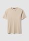 T-shirt The Iconic Tee beige in pure cotton relaxed fit_4