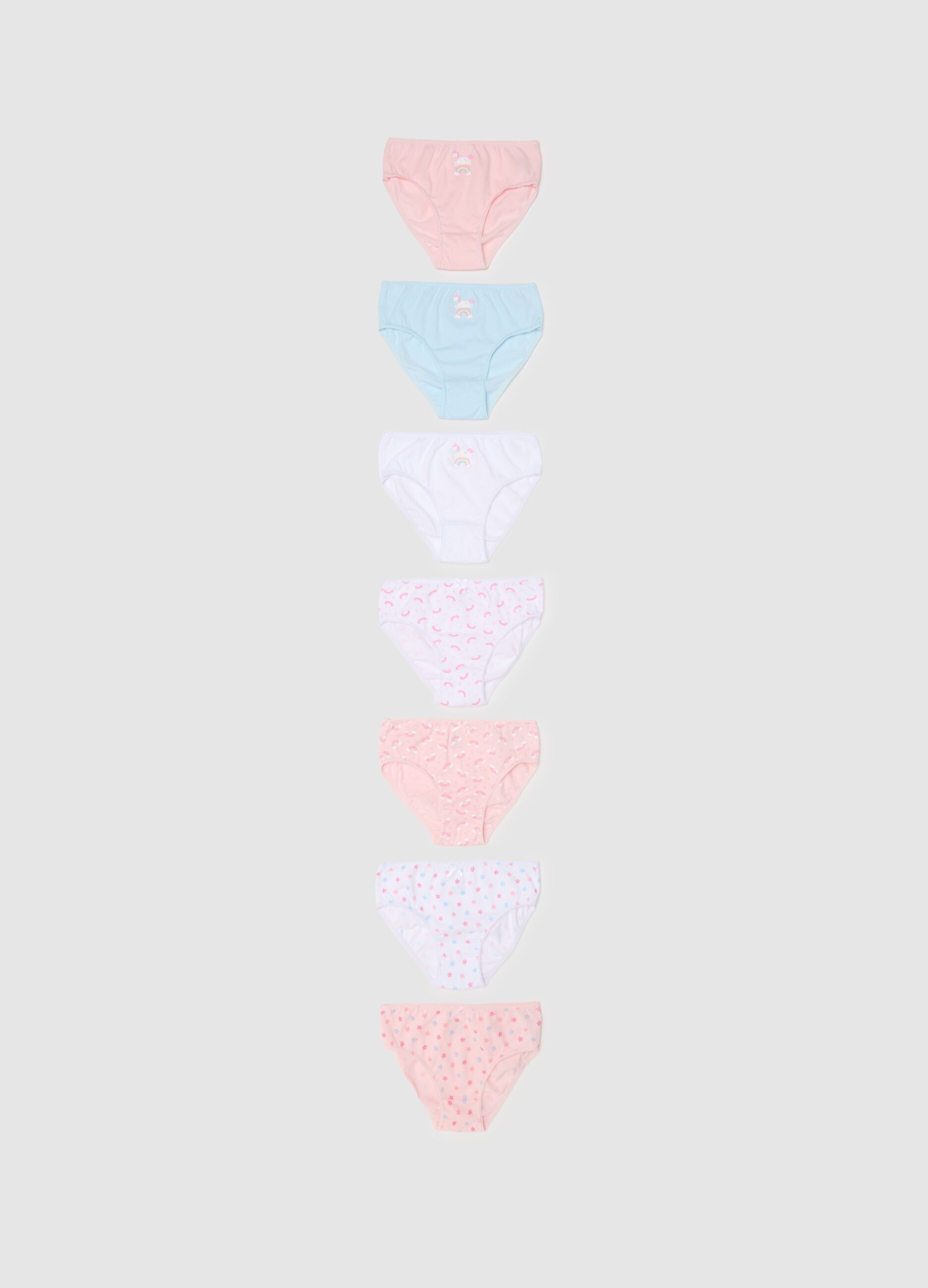 Seven-pack briefs in cotton with bow