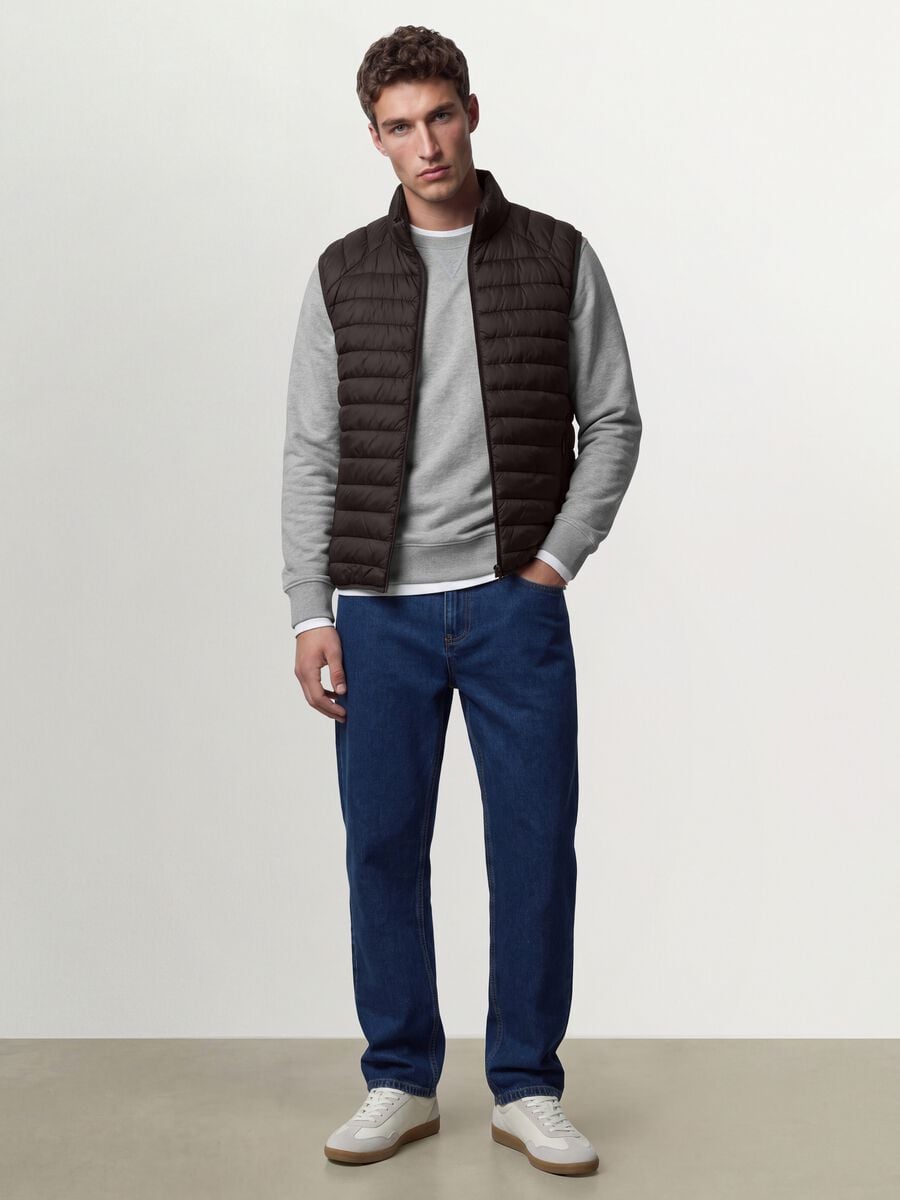 Brown Ultralight Padded Gilet with Zip_1