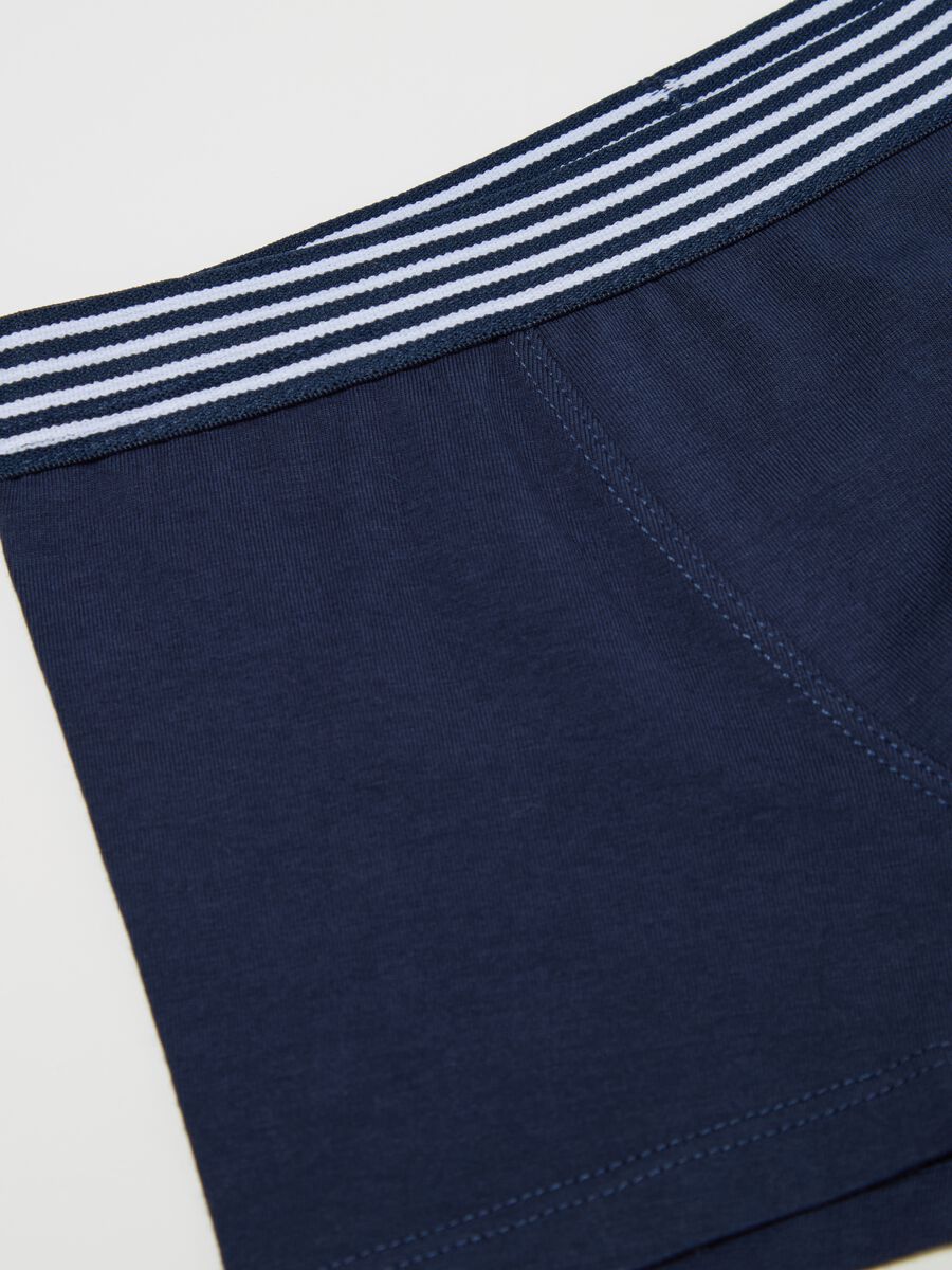 Boxer in cotone stretch con dettaglio a righe _2