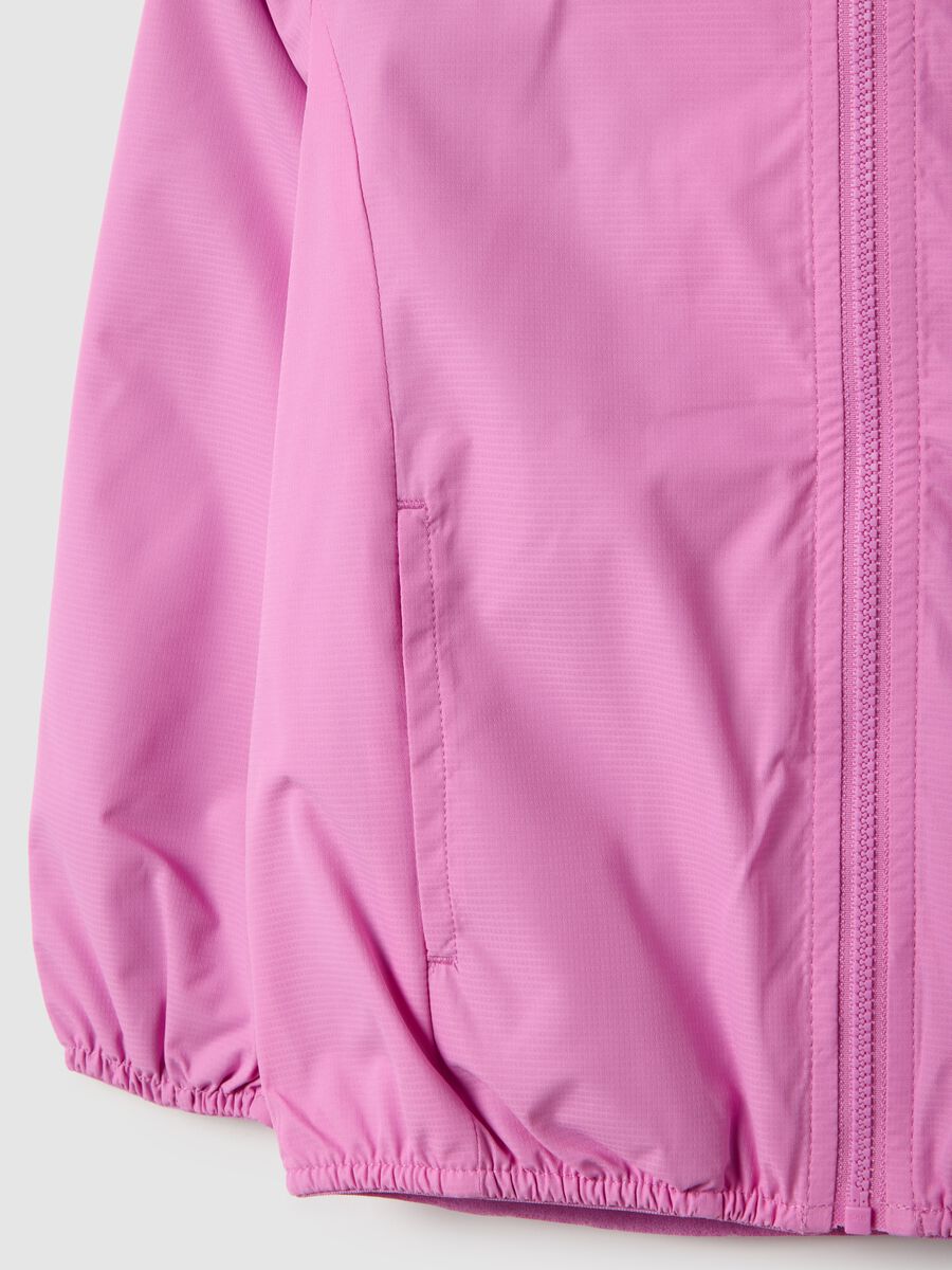 Girls' pink regular fit jacket with full zip and hood_3