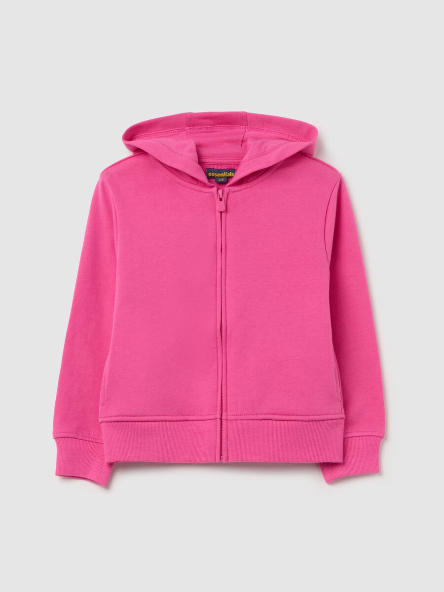 Full-zip sweatshirt in French terry with hood_0