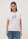 White pure cotton T-shirt with Hokusai print_0